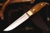 Нож "Сканди" Bohler N690, рукоять янтарная карельская береза. 