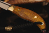 Нож "Сканди" Bohler N690, рукоять янтарная карельская береза. 