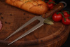 Набор для стейка "Рибай" Bohler N690, рукоять янтарная карельская береза. 