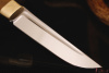 Нож "Сканди" Bohler N690, рукоять янтарная карельская береза. 